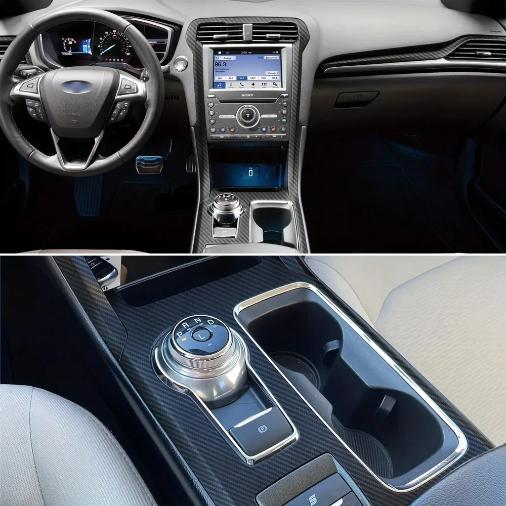 Carbon Fiber Protective Film For Ford Fusion 2016-2020 Interior Stickers Center Console Gear Dashboard Air Door Handle Film