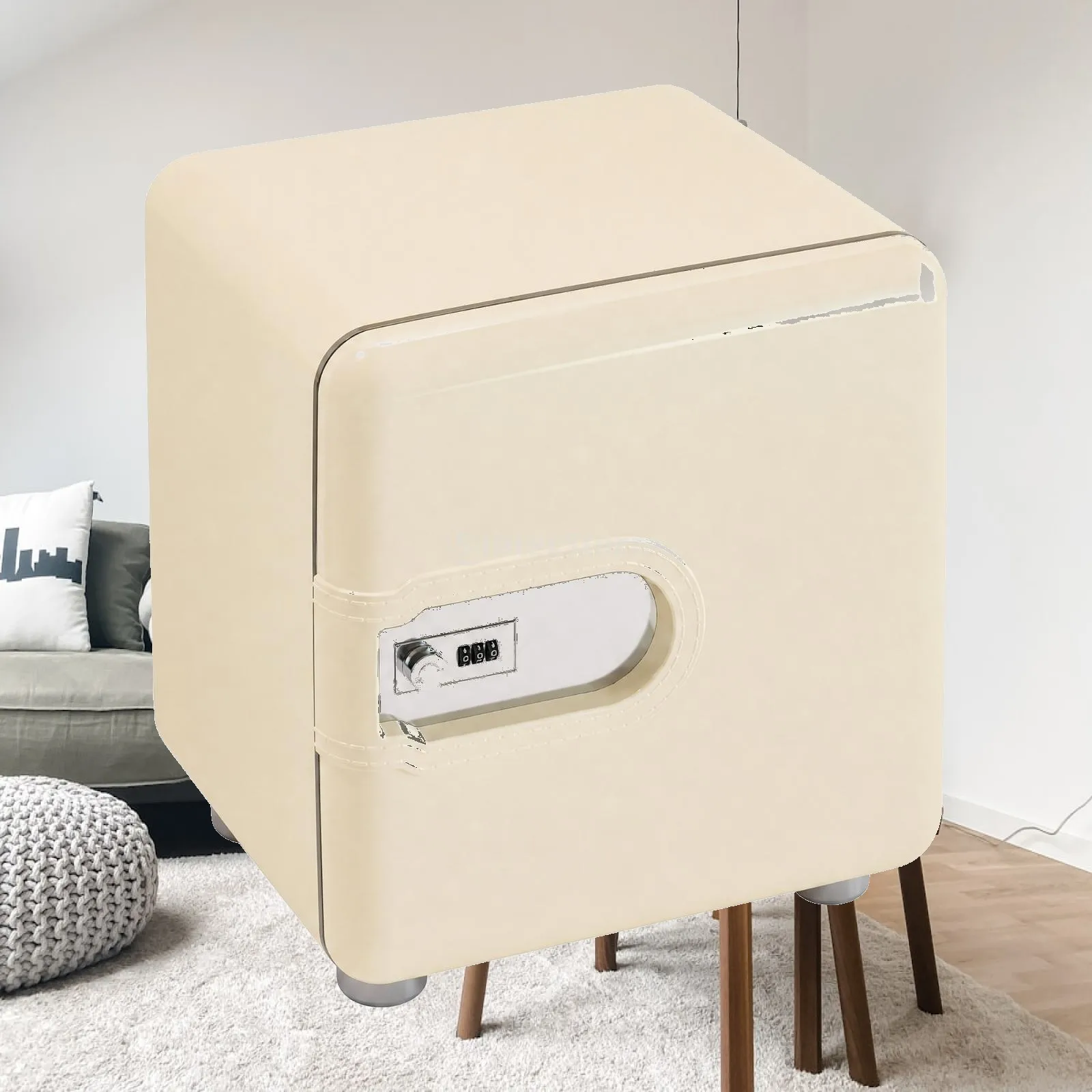 Small Storage Cabinet Lockable Desktop Organizer Box with Keyless Lock for Home Office Desk Secure Portable Case