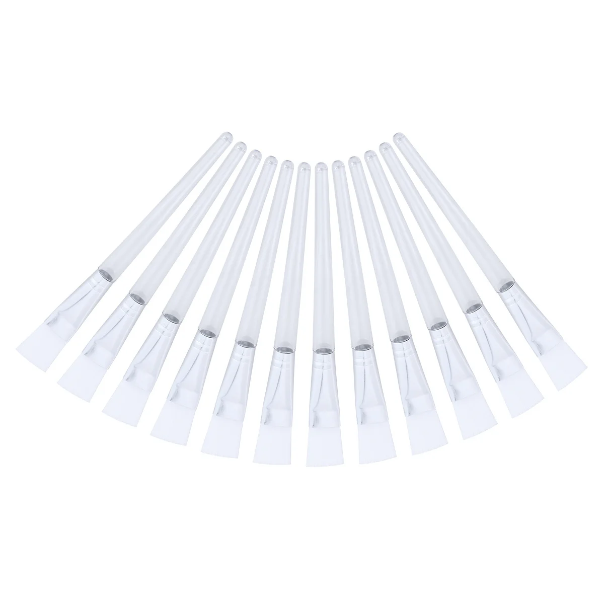 12 escovas de máscara facial alça de cristal haste transparente adequada para casca facial soro cuidados com a pele esponjas de maquiagem de viagem