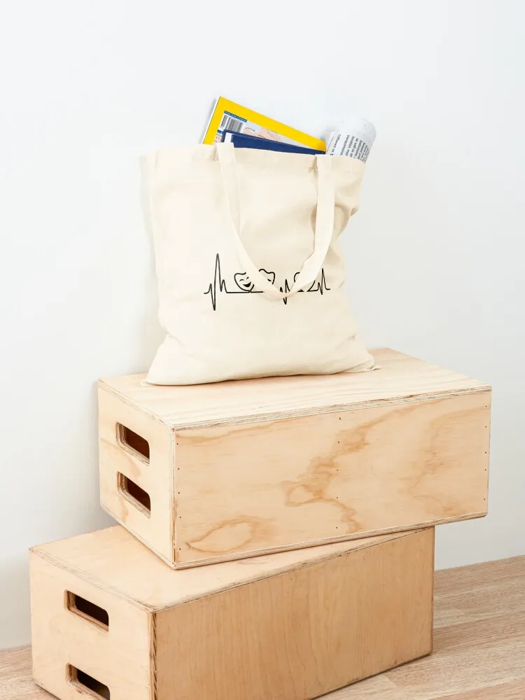 Theatre In Heartbeat Tote Bag reusable shopping bag shopping bags foldable tote bags aesthetic canvas tote bag