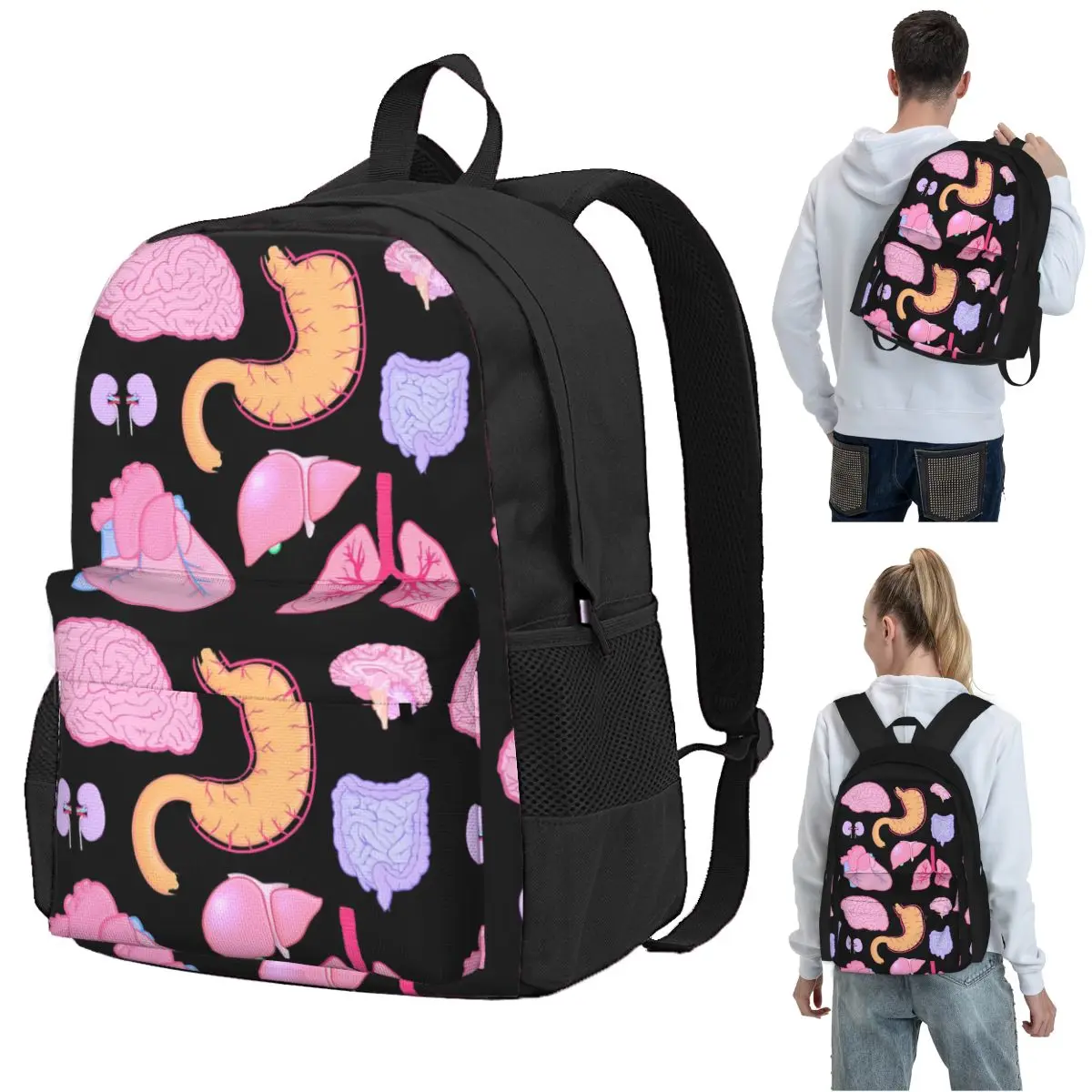 

Anatomy, Organs Backpack Student BookBag Children School Bag Computer Shoulder Bags for Men Women