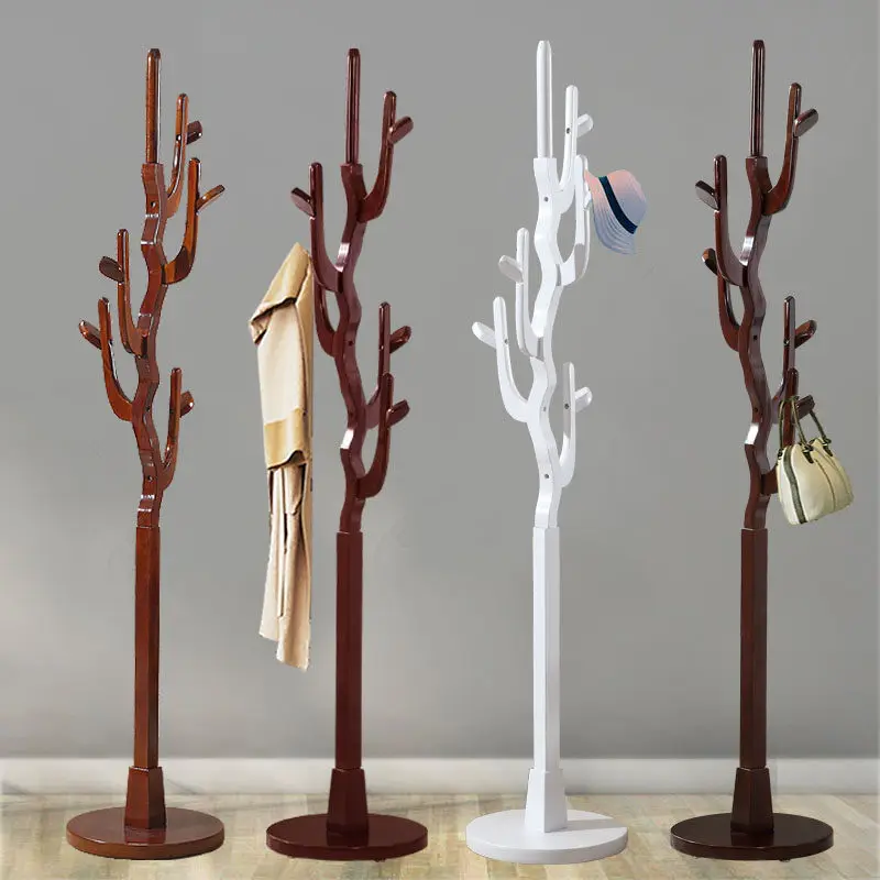 Solid wood coat rack auspicious tree creative tree shape simple modern wooden hanger fortune tree hanger floor bedroom