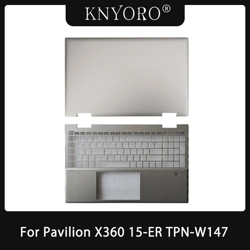 Original New For Pavilion X360 15-ER TPN-W147 M45108-001 LCD Back Cover Rear Lid Top Screen Housing Upper Palmrest Case Silver