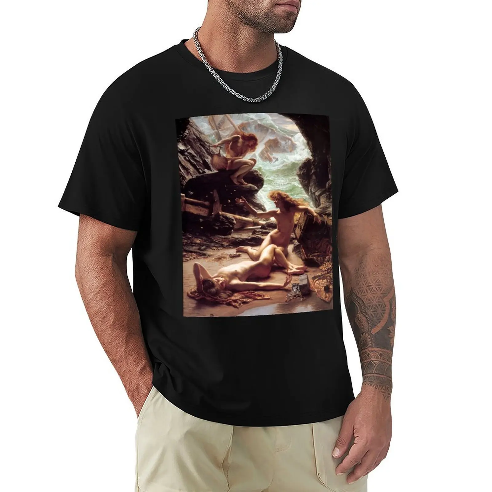 Cave of the Storm Nymphs - Camiseta informal holgada de manga corta para hombre de Sir Edward Poynter