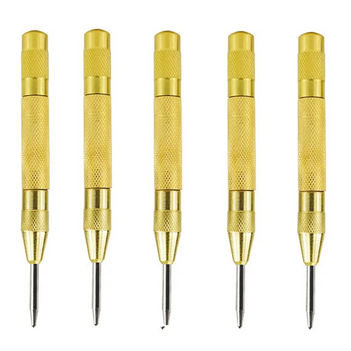 Promotional-5pcs Spring Loaded Automatic Center Punch for Woodworking - Marking Tool