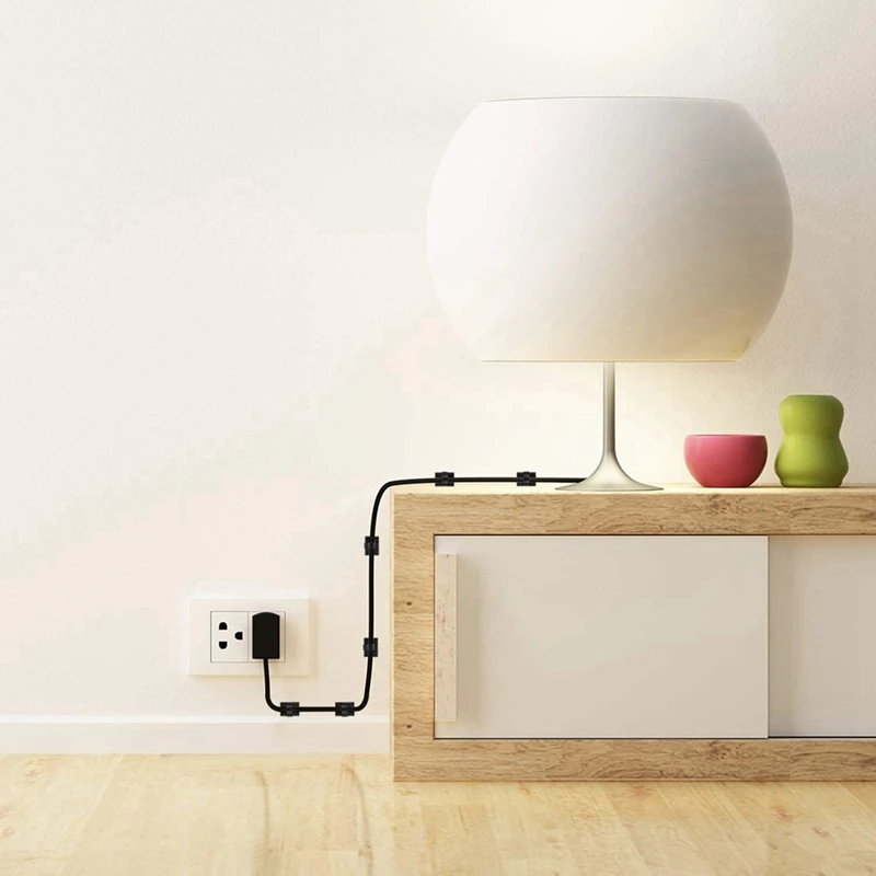 RISE-80 Pcs Cable Clips Cable Clamps Black, 30 Pcs 46 X 20 X 32Mm & 50 Pcs 14 X 19Mm