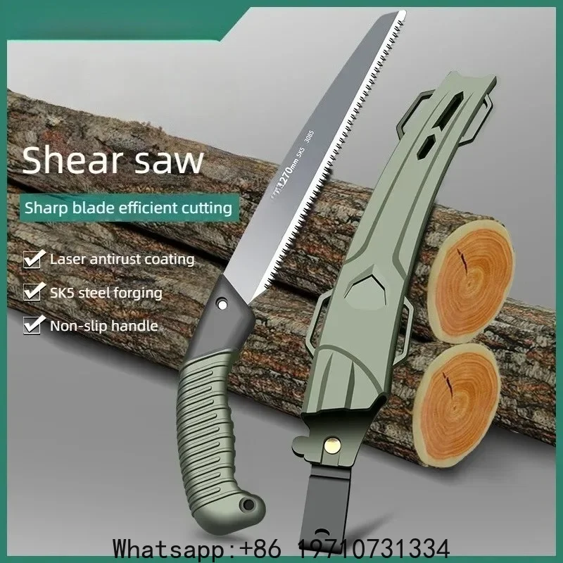 Ergonomic Folding Hand Saw with No-Slip Handle for Outdoor Wood Branch Cutting Tree Trimming Camping Backpacking Hiking Hand Too