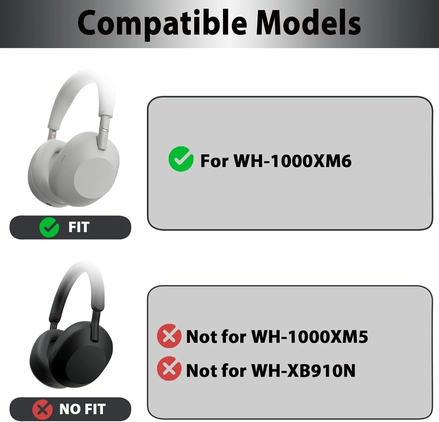 KUTOU3-in-1 Silicone Sweat Case Cover for Sony WH-1000XM6 Headphones Silicone Ear Pads Covers Headband Cover 1000XM6 Accesories