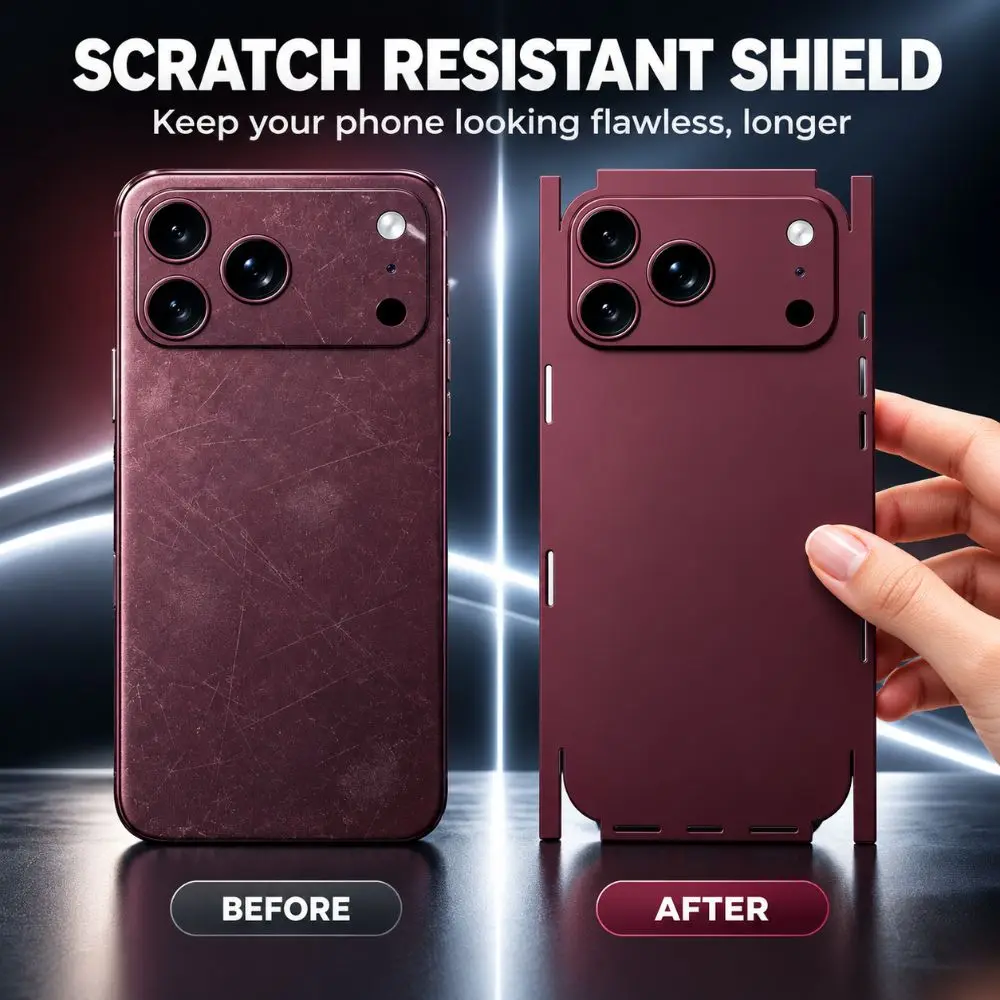 Original Color Back Skin Sticker Anti-Scratch Anti Fingerprint Phone Back Film Full Coverage for iPhone 18Pro/18 Pro Max