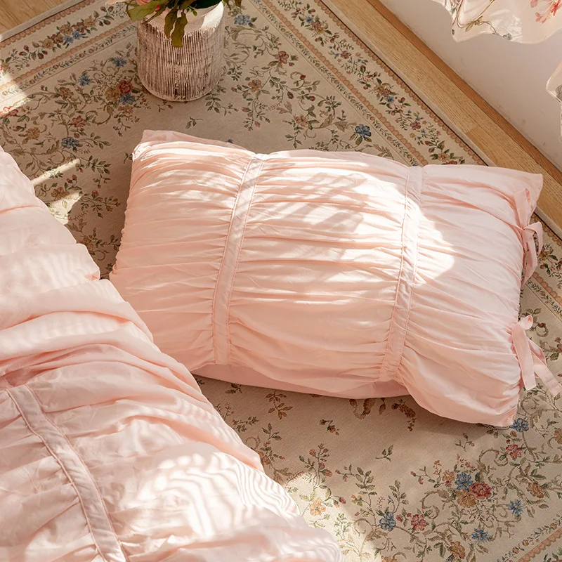 1 Stück Koreanischer Plissierter Kissenbezug aus Gewaschener Baumwolle Schlafzimmer-Kissenbezug Sofa-Kissenhülle Heim-Schlafzimmer-Dekoration – Detail 3