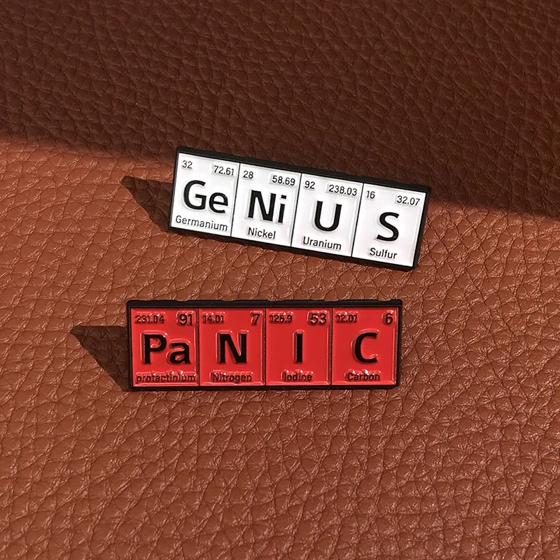 創造的な化学元素周期表シリーズブローチピン金属合金エナメルバッジ学生アクセサリーコート装飾小道具