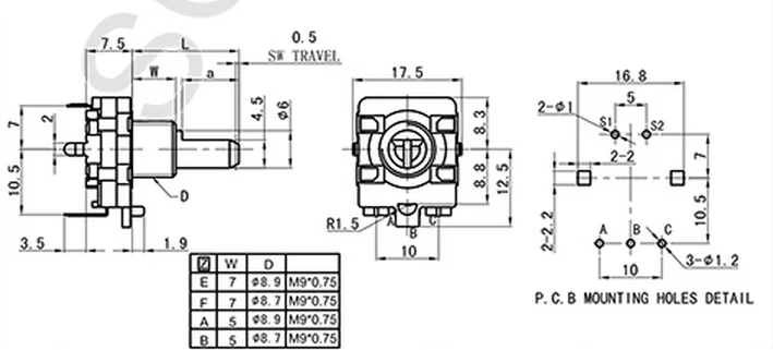 2PCS/LOT EC16 encoder positioning number 24 pulse number 24 axis length 15MM digital potentiometer