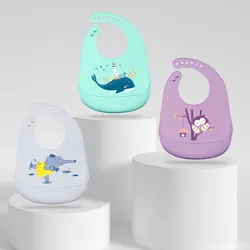 Silicone Bibs for Kids Newborn Candy Baby Feeding Tableware Waterproof Baby Bibs Toddler Breakfast Feedings