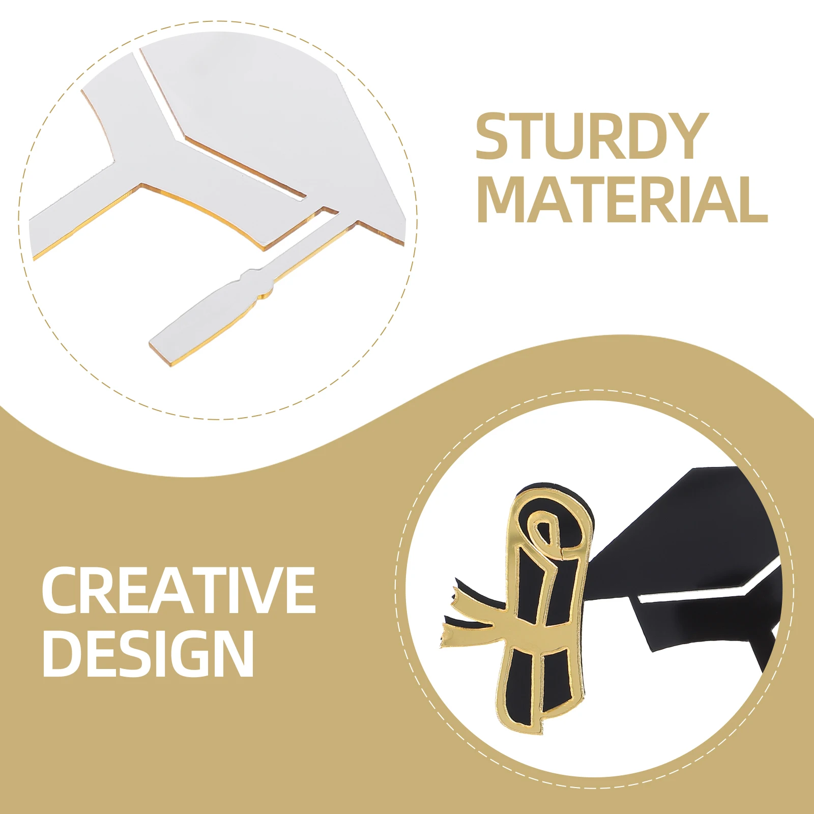 

10pcs Acrylic Cake Toppers Graduation Party Decorations Reusable Cupcake Picks Doctor Hat Design Cake Decorations