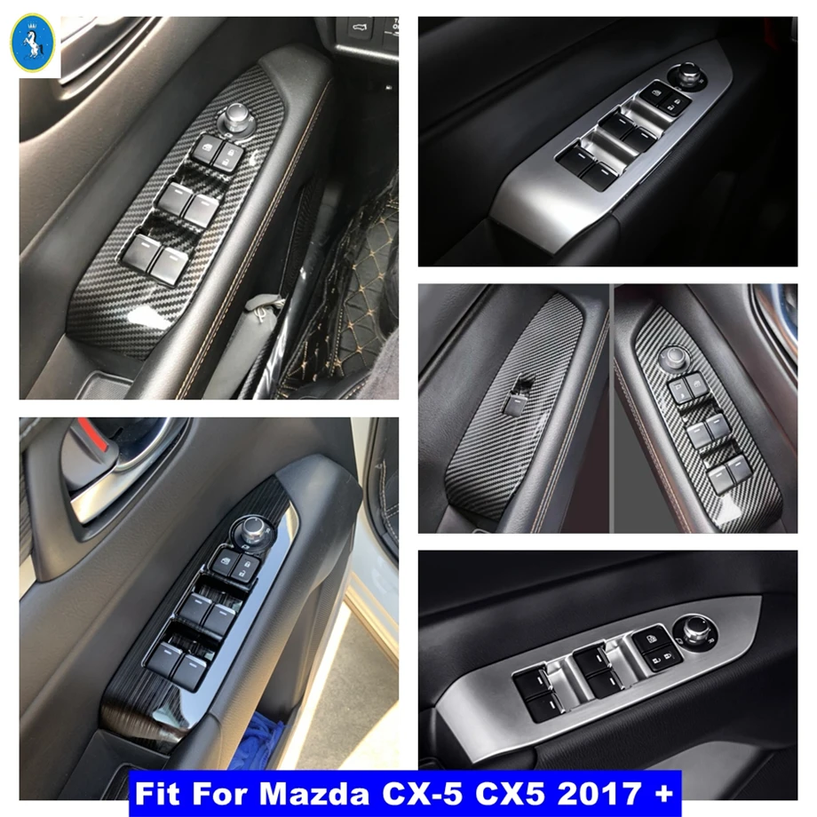 

Car Accessories Inner Door Handle Armrest Window Glass Lift Button Control Panel Frame Cover Trim For Mazda CX-5 CX5 2017 - 2023