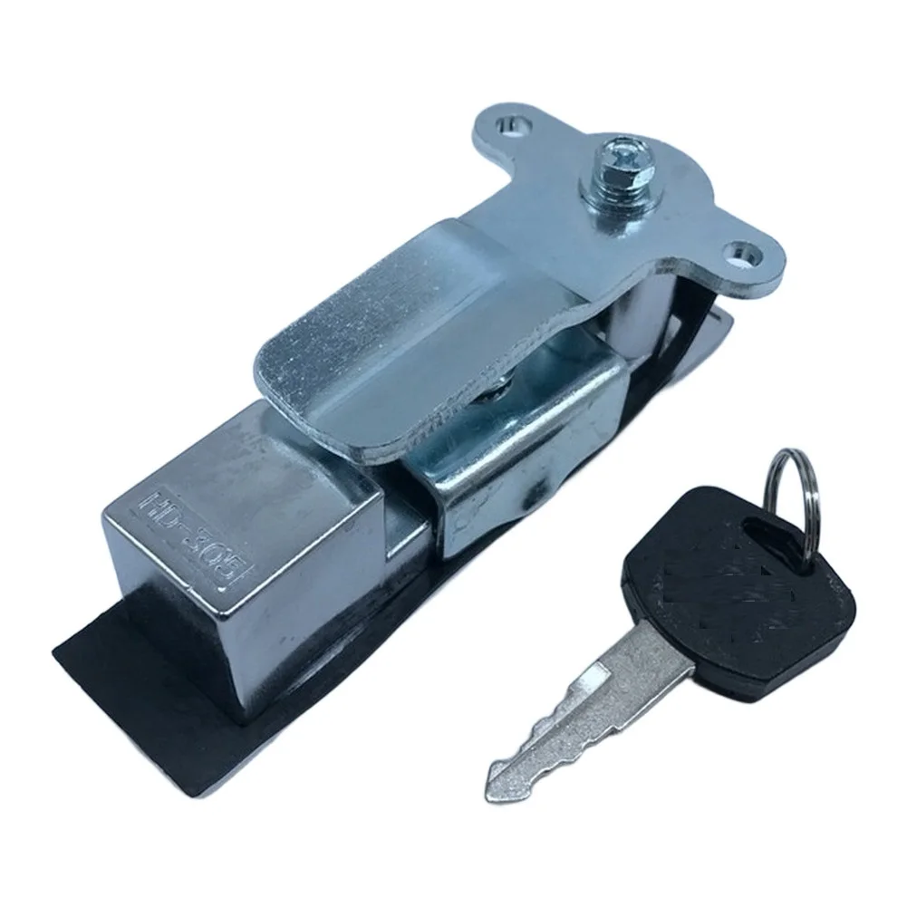 Flat Cabinet Lock HD305 Zinc Alloy Silver Tone for Power Distribution Cabinets Electric Control and Telecom Boxes