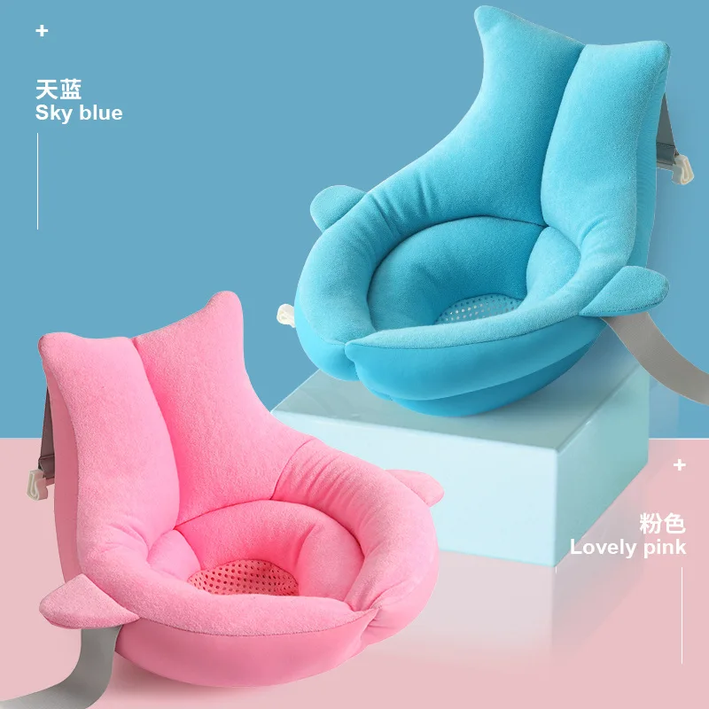 Newborn Baby Shower Blooming Flower Bathtub 80cm Foldable Shark Shape Cushion Skin Soft Bath Pad Portable Play Mat Seat
