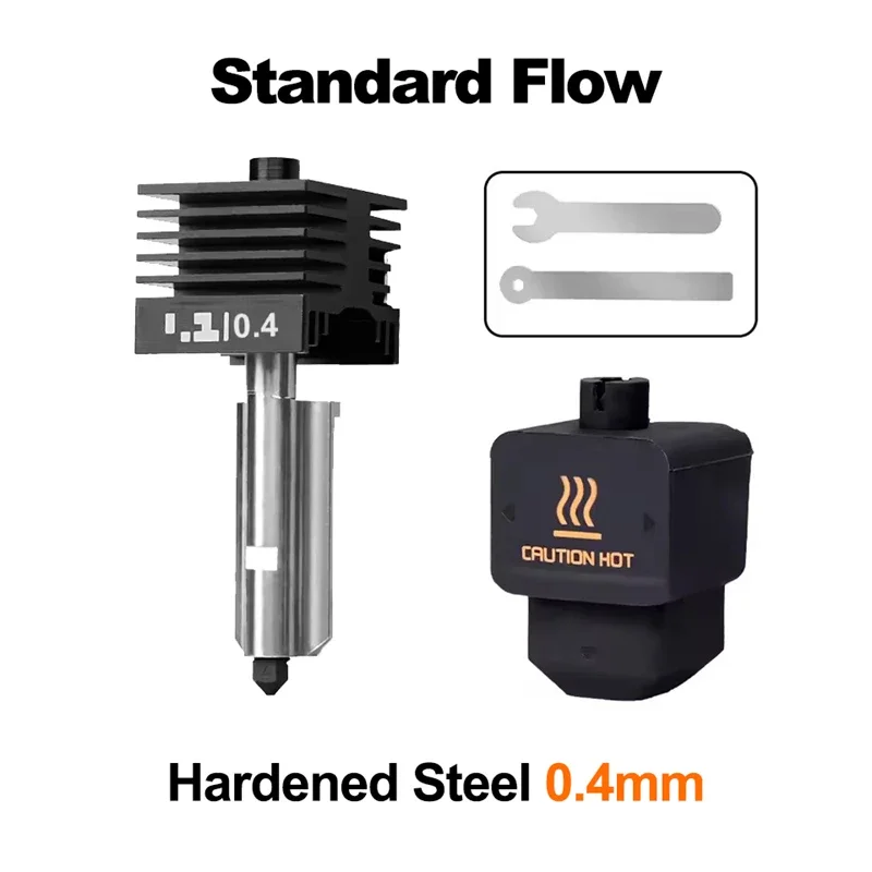 Hoogwaardige standaard flow hotend voor Bambu Lab H2D 0.2/0.4/0.6/0.8mm gehard stalen nozzle vervangende hotend voor Bambu H2D A1 Mini