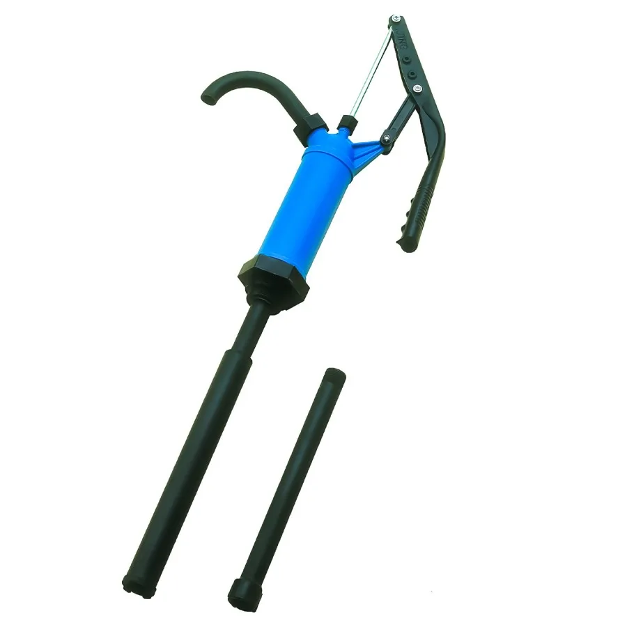 

JAANHUEI P490 Plastic Lever Acting Drum Barrel Pump PP Manual Drum Barrel Pump Patented in USA Blue 53.5 inches 136 cm PP Spout