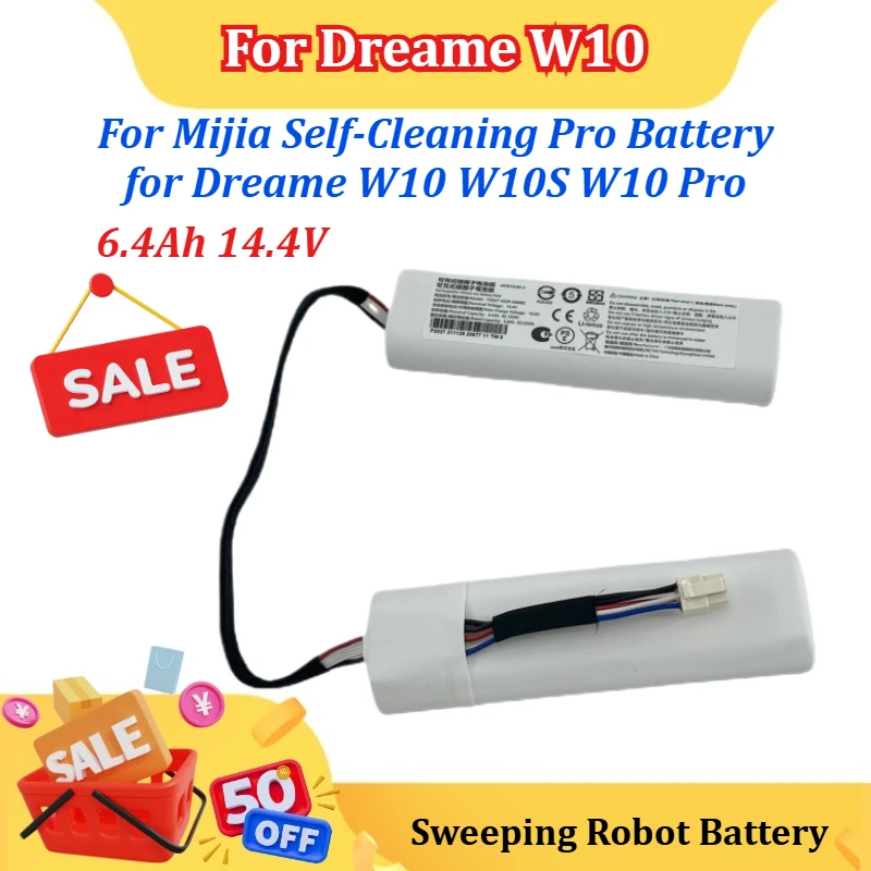 

New 6400mAh 14.4V Sweeping Robot Rechargeable Li-ion Battery for Mijia Self-Cleaning Pro Battery for Dreame W10 W10S W10 Pro