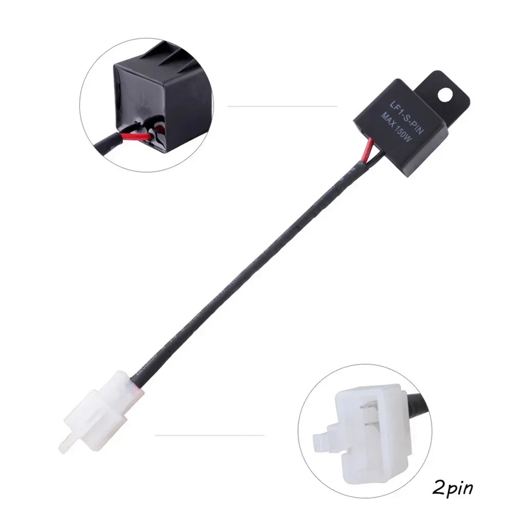 Motorcycle LED Turn Signal 2-pin Led Flasher Relay Suitable for Honda Kawasaki Suzuki Yamaha LF1-S-PIN MAX150W Universal