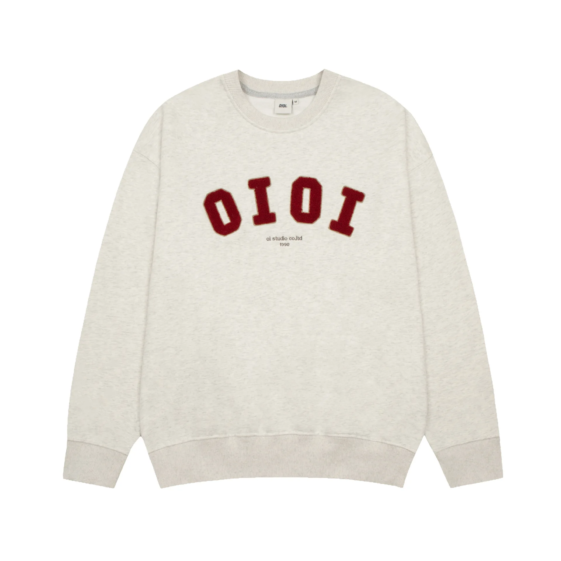 

2025 New OIOI Korean Hoodie Women Men Couple Cotton Crew Neck Loose Fit Printed Long Sleeve Unisex Streetwear Top Women Hoodie