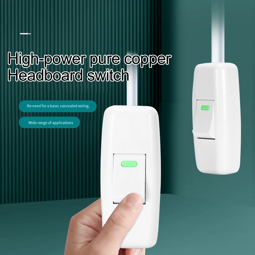 5Pcs White 2-Pin Cord Switch 250V 10A Inline Cable Switch With Push Button For Desk Lamp Bedside Lamp And Household Lighting