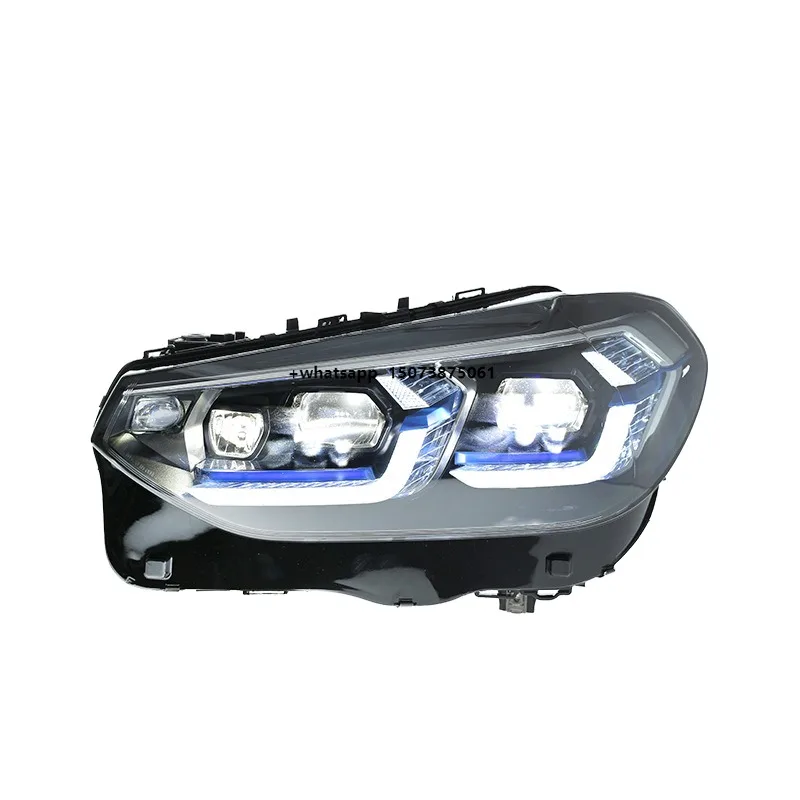 

A Pair of New Headlights Suitable for 2018-2021 X3 G08 Modification with New Blue Eyebrow LED Lens Daytime Running Lights