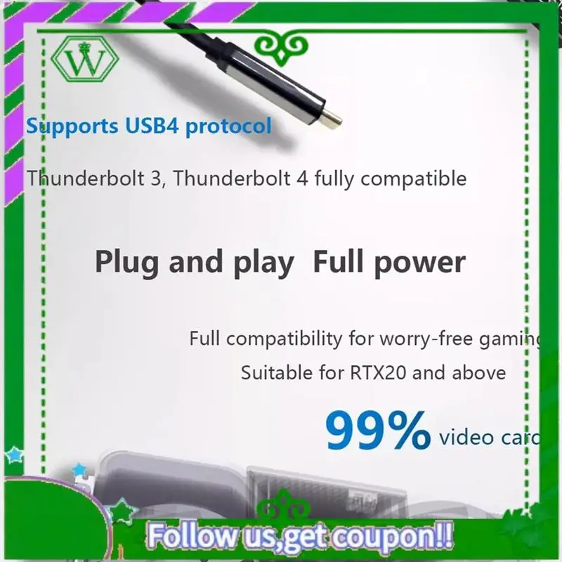 Reliable-UT3G V1.6 For NUC ITX STX Notebook PC Graphics Card External USB 4.0 To Pcie X16 EGPU Adapter