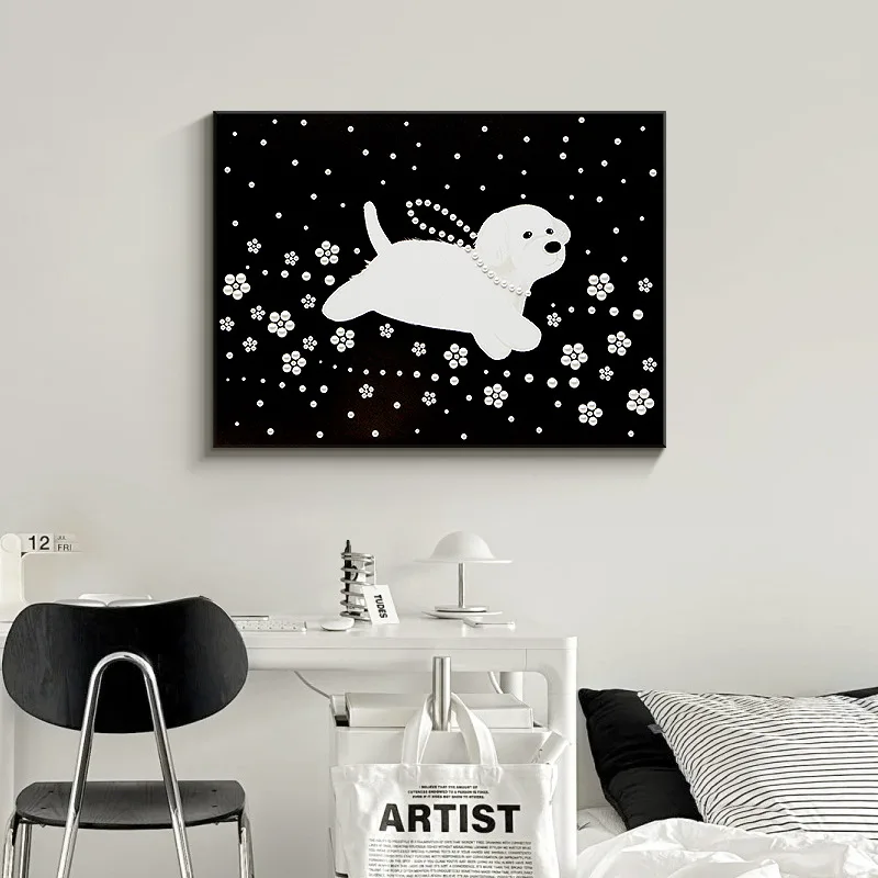 

Cartoon, living room, decorative painting, sofa, background wall, niche, art, high sense