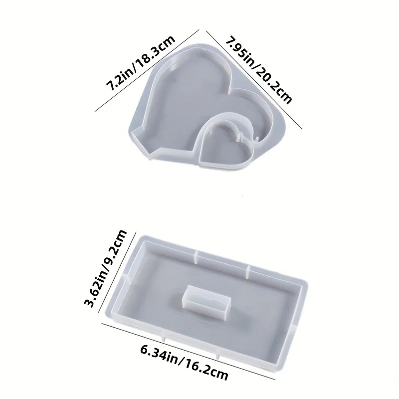 1 set of DIY heart-shaped photo display resin silicone casting mold, suitable for home wedding decorations and graduation souven