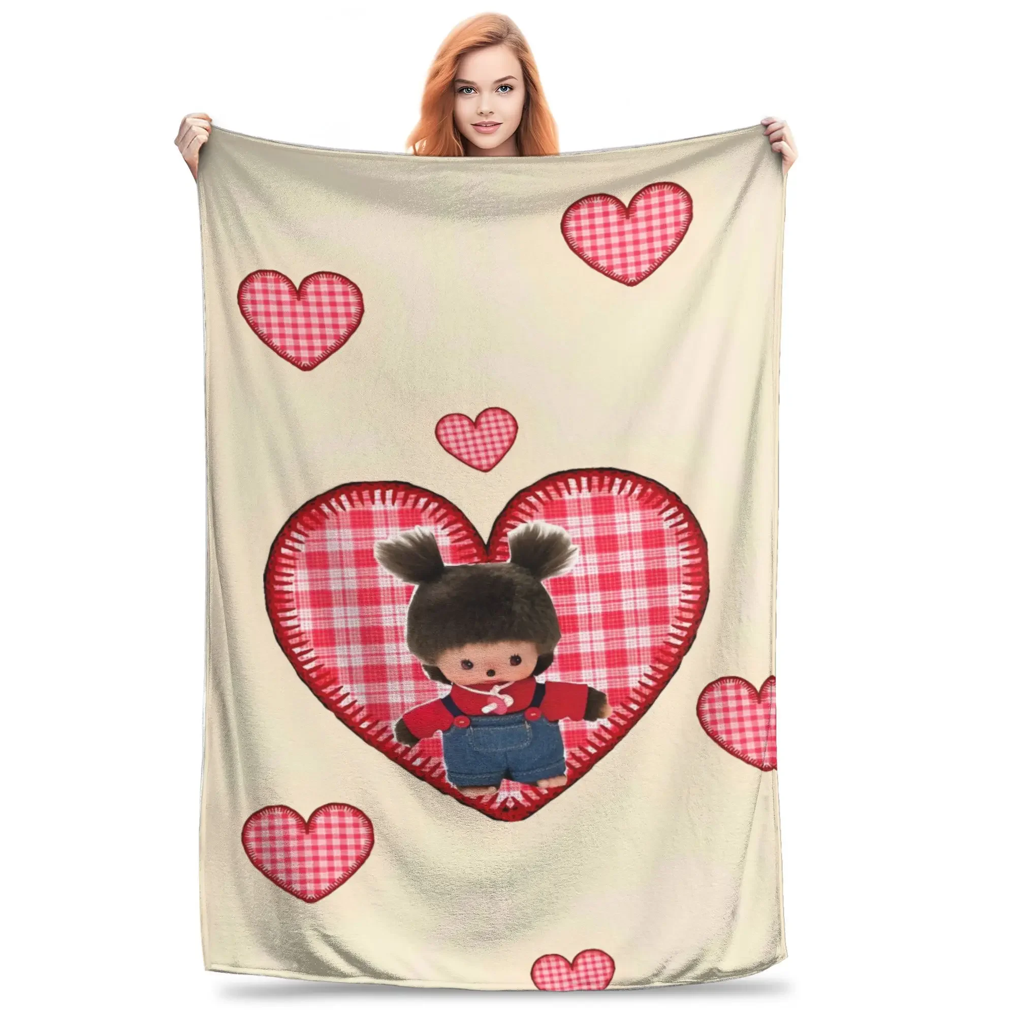Monchhichis Soft Quality Blanket Cozy Throws for Winter Fun Bedspread for Boys Girls Indoor Outdoor Use