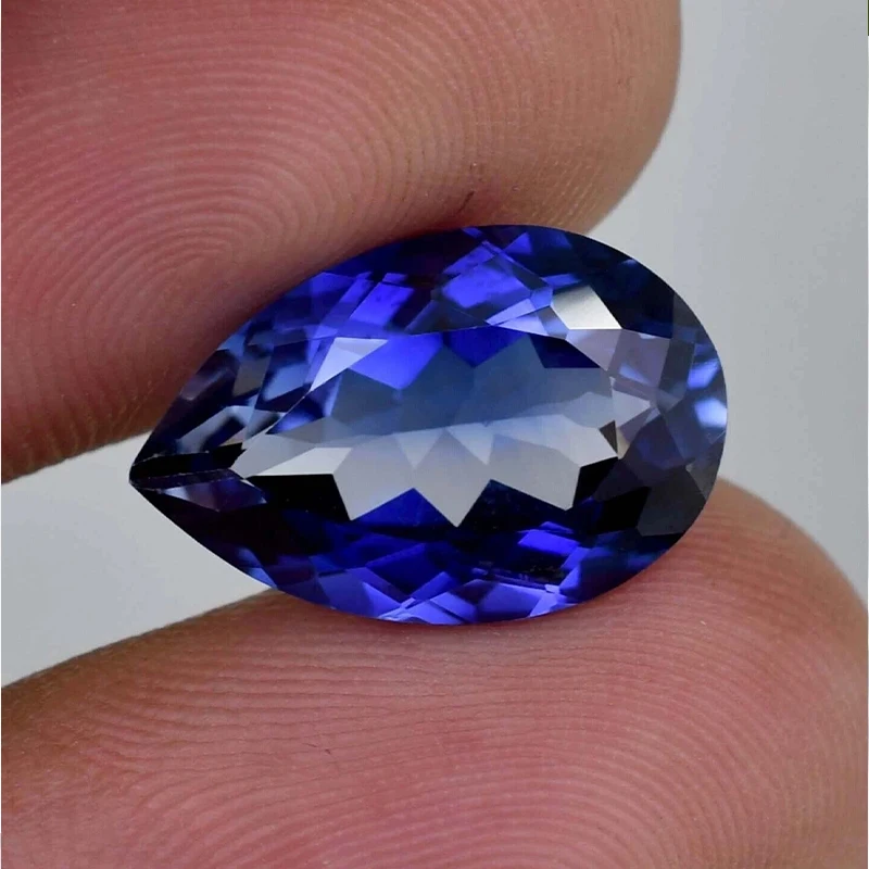 Corindon de coupe naturelle saphir bleu Royal, pierres précieuses à breloques en forme de poire pour bricolage, matériaux de fabrication de bijoux