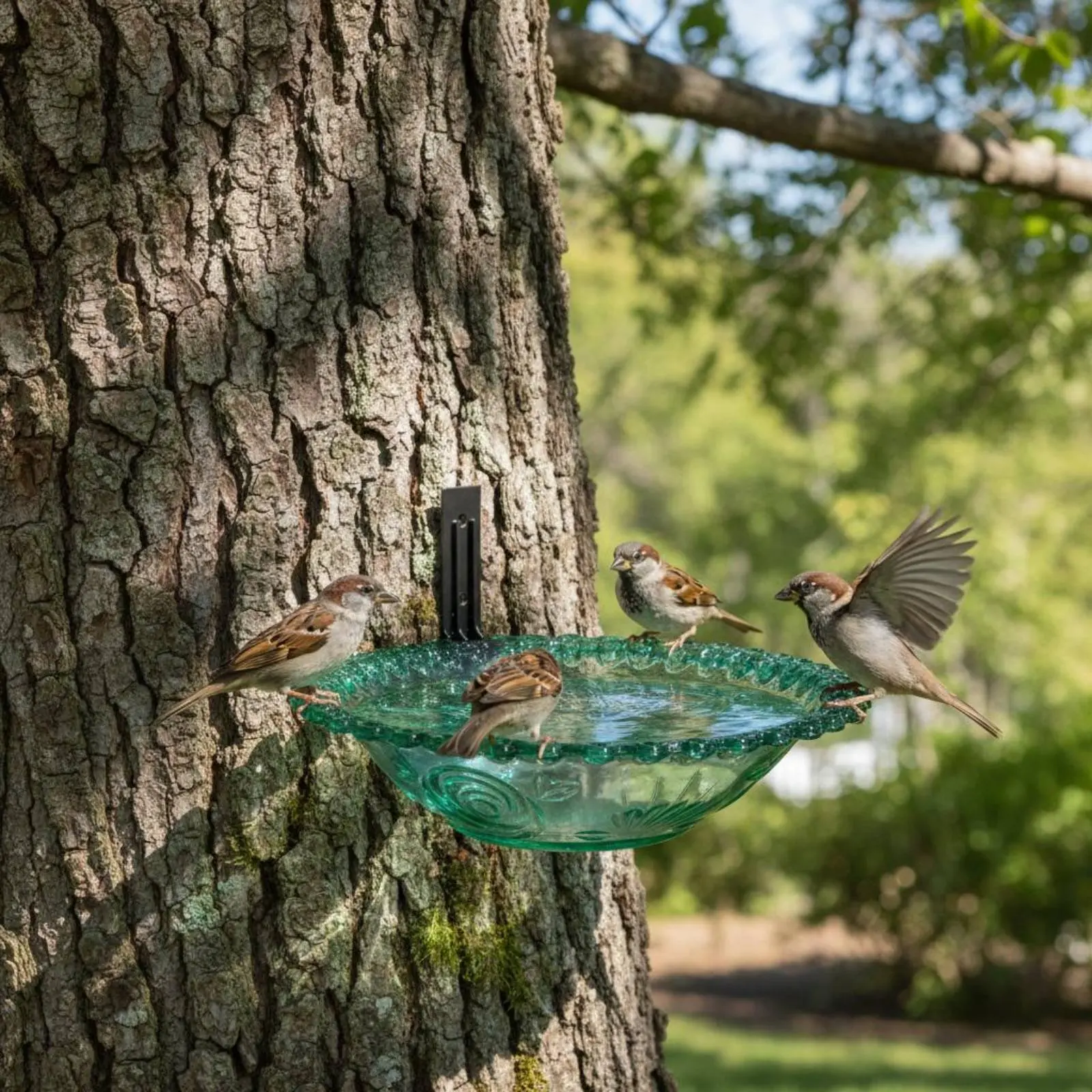 

Railing Bird Bath Multi Use Design Hanging Bird Bath for Balcony, Patio