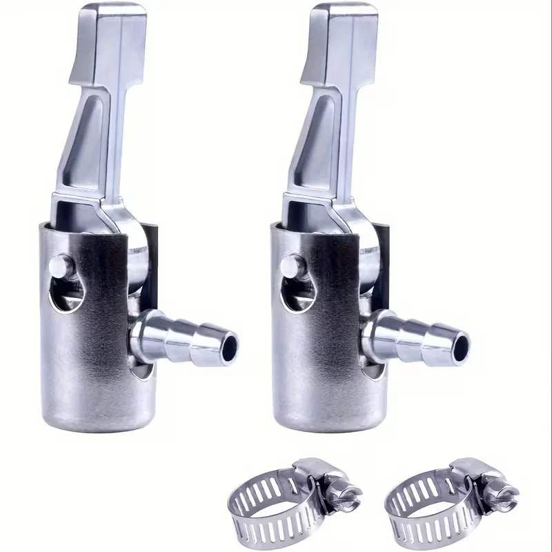 

2pcs 1/4" Locking Air Valve Tire Inflator With Barb Connector Car Tire Air Chuck Inflator Pump Valve Connector Car Accessories