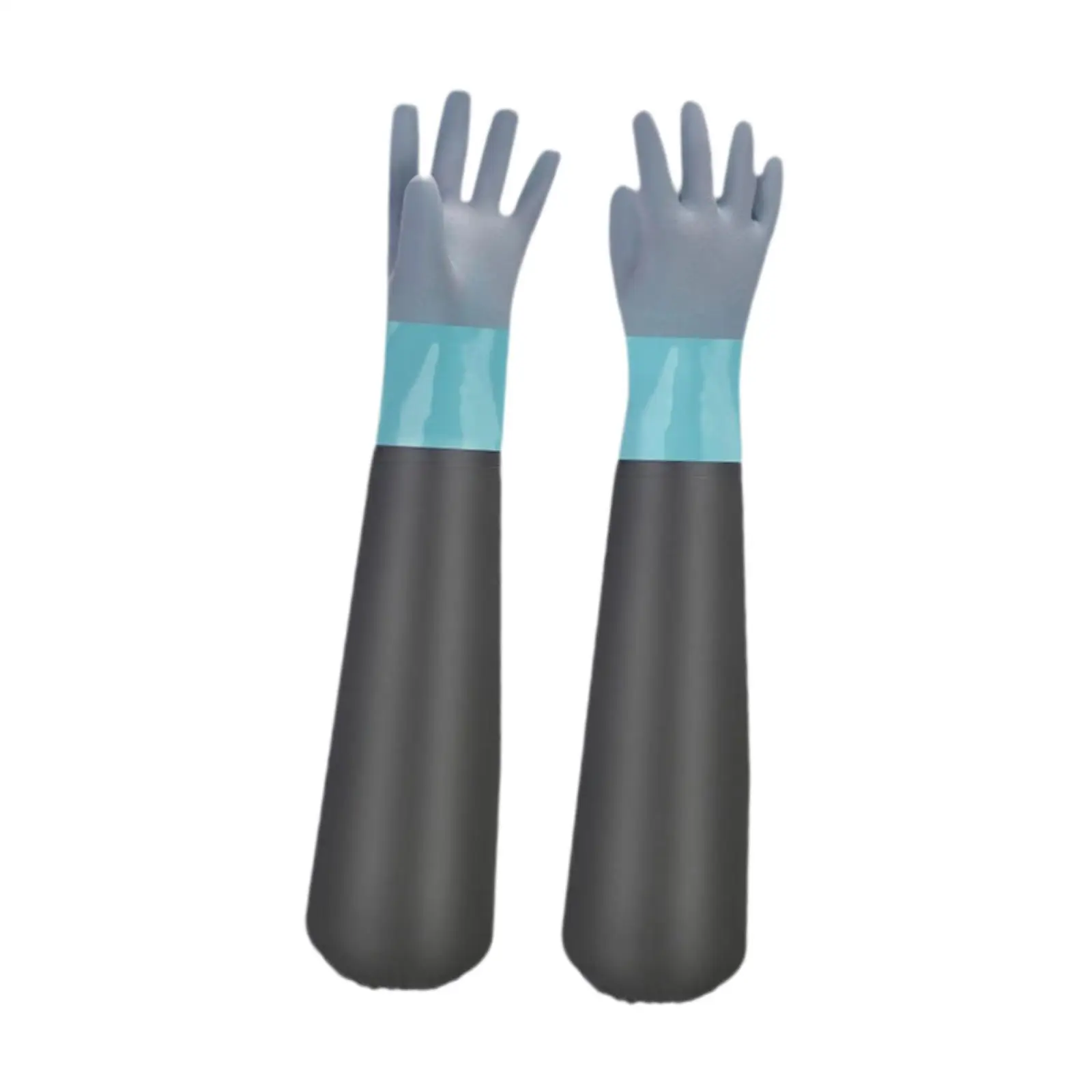 Pond Gloves Nonslip Elbow Length Long Sleeve Gloves Waterproof Long Rubber Gloves for Machinery Cleaning Farm Worker Women Men