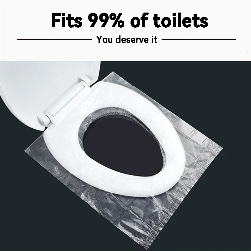 60/1pcs Disposable Toilet Seat Cover Mat Portable Travel Safety Toilet Seat Pads Toilet Cover Waterproof Bathroom Accessiories