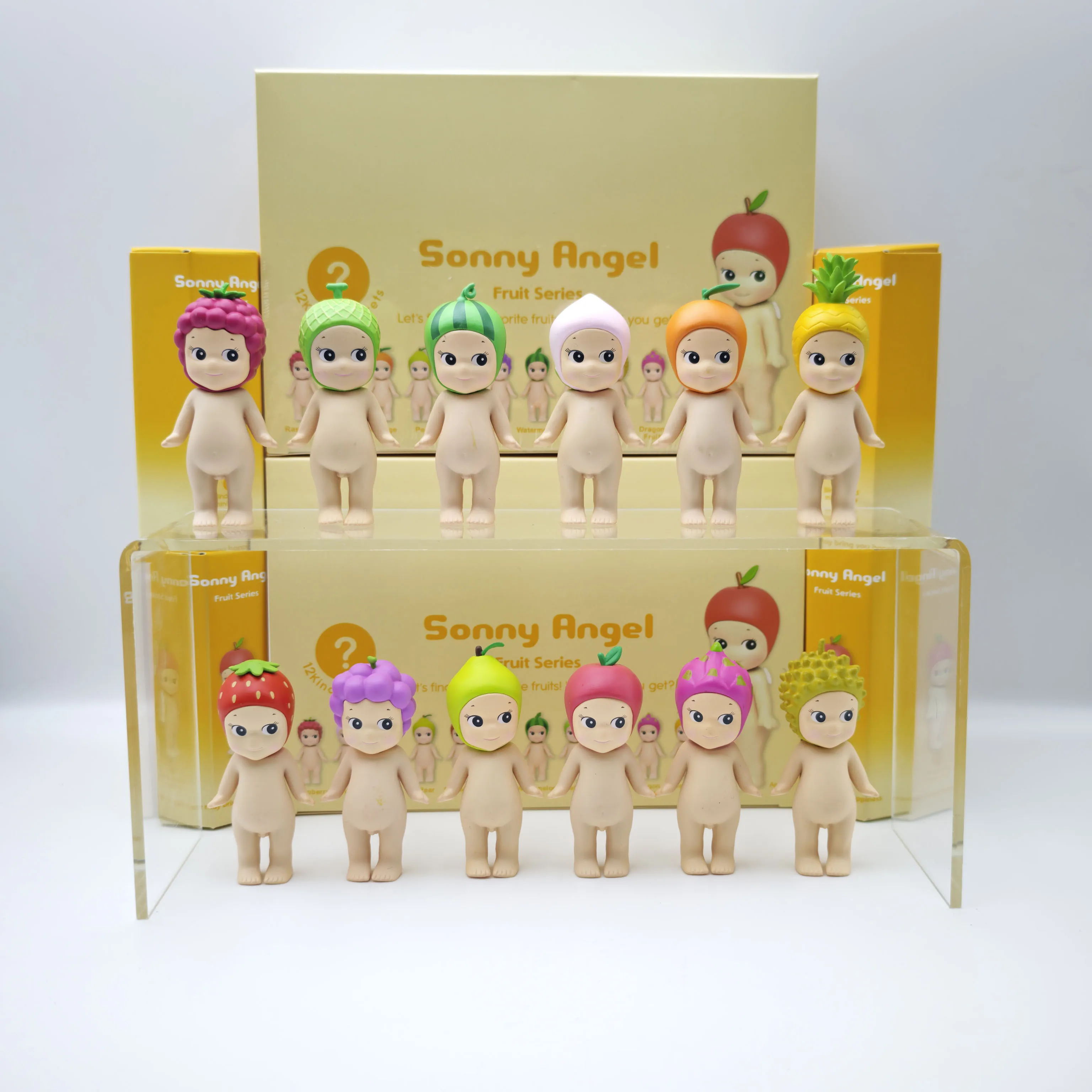 Brinquedos Cute Sonny Blind Box Série Frutas, Mini Figuras de Ação Anime, Bonecos Decorativos para Mesa, Presente de Aniversário Surpresa Colecionável