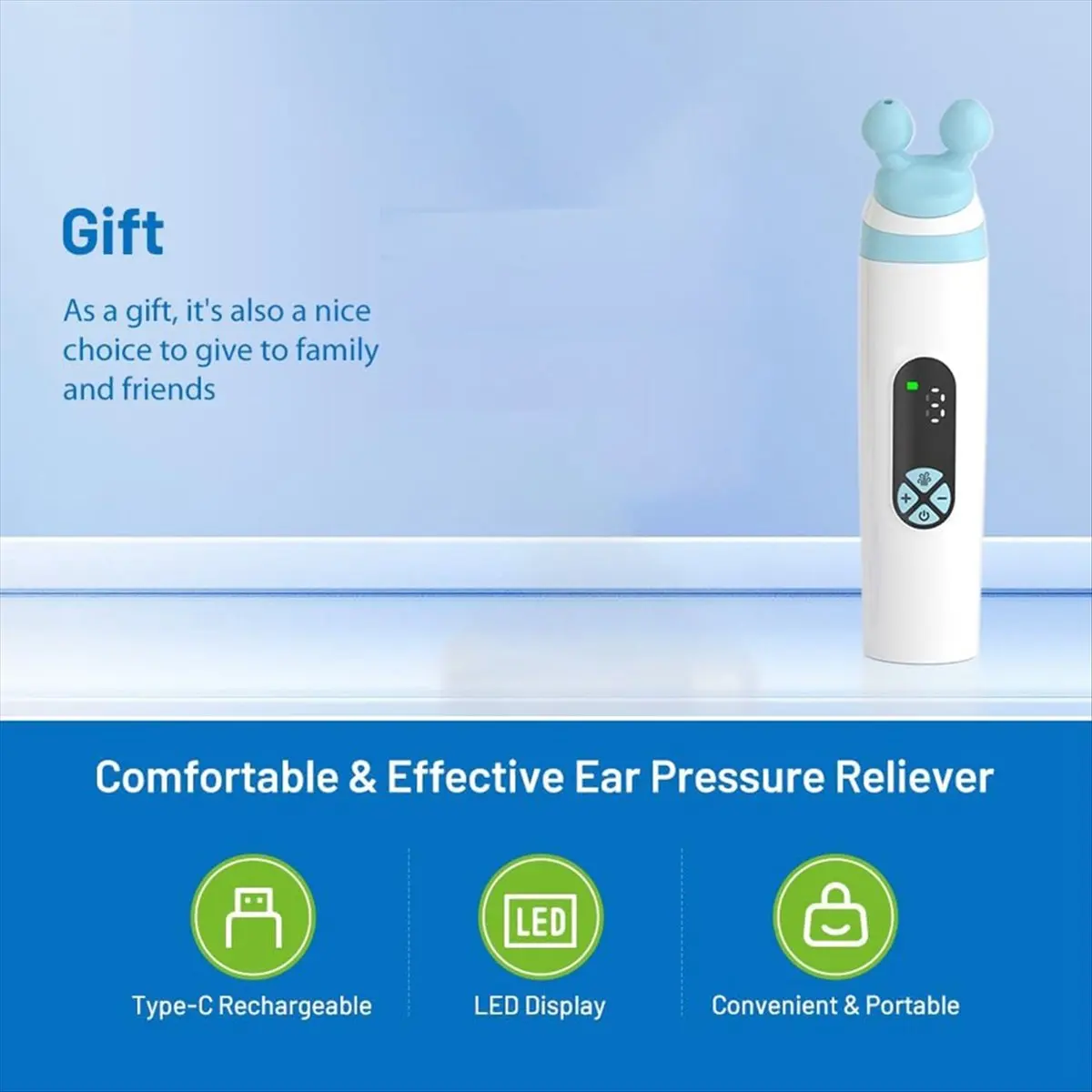 *A99Z Eustachian Tube Ear Pressure Relief Device Unclog Ears, Balance Pressure & Relieve Tinnitus Ear Care for Diving