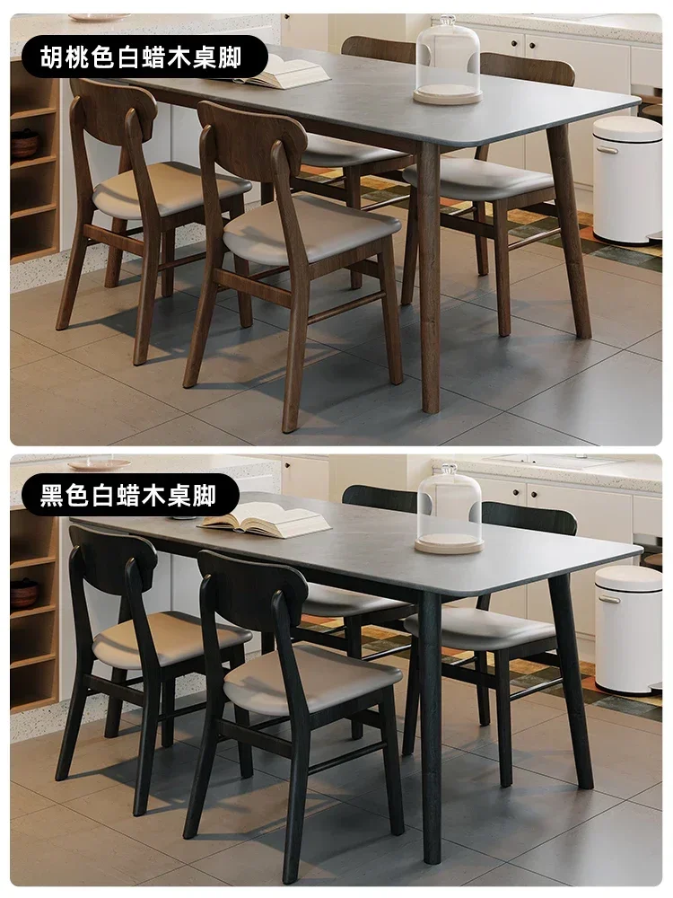 

Современный минималистичный обеденный стол из каменной плиты и ясеня, прямоугольный, для дома