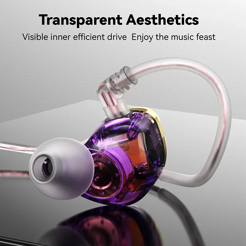 TKZK TK02 HiFi In-ear Earphones Gold-plated 2 pins for a variety of upgrade cables HiFi sound quality Comfortable to wear