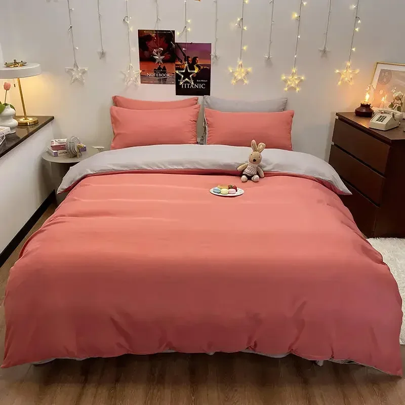 

JBTP New 1pc Duvet Cover Solid Color Plain Dyed funda nordica cama 150 Queen/King Size Comforter Cover220x240 (no pillowcase)
