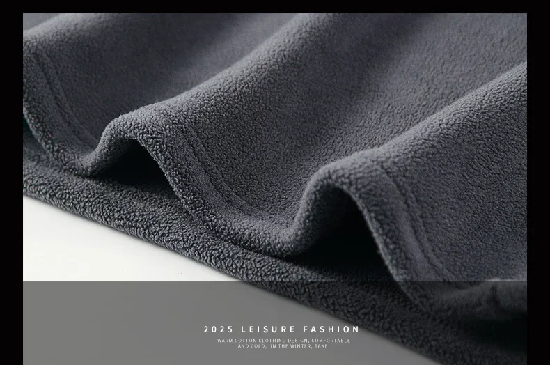 Herren-Sweatshirt aus norwegischem Polar-Fleece, Herbst-Winter-Pullover, dick, warm, mit Stehkragen, halbem Reißverschluss, lässig, langärmelig, Fleece-Oberteil – Detail 16