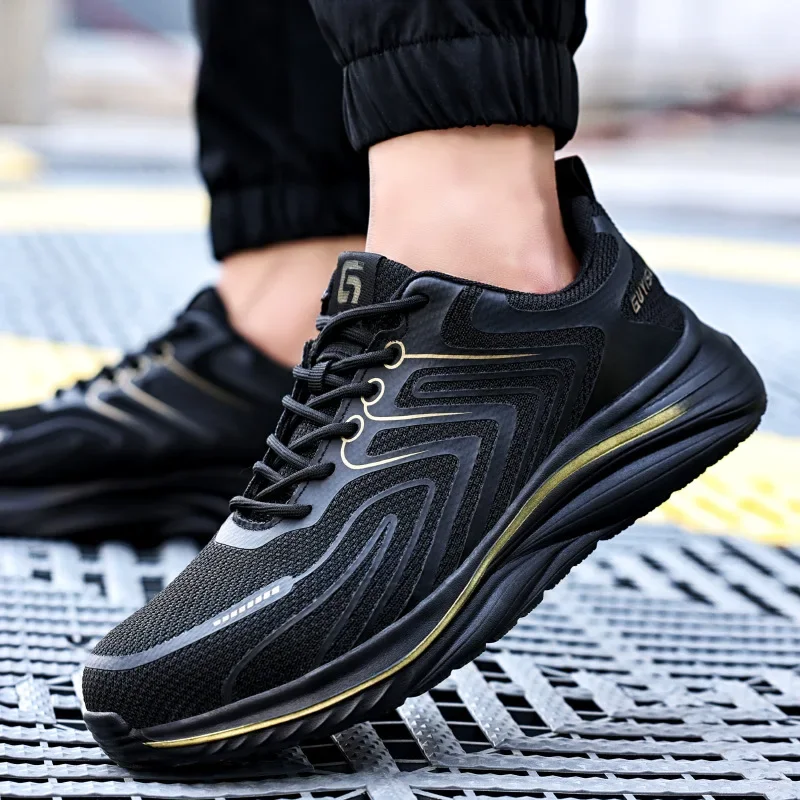Steel Toe Safety Shoes Men Work Safety Boots Lightweight Breathable Comfortable Sneakers Men Boots Slip-Resistant Shoes