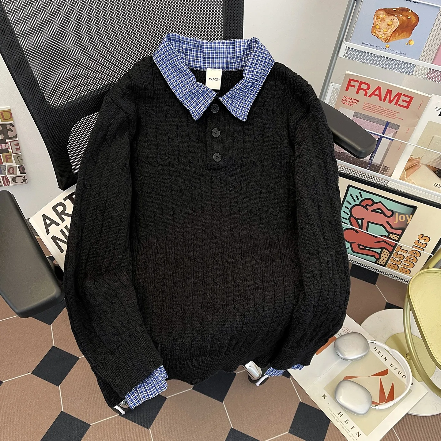

Men's Knitted Long Sve Sweater Twisted Stripe Patchwork Casual Sle Midweight Comfortable Fit Faionable Winter Top
