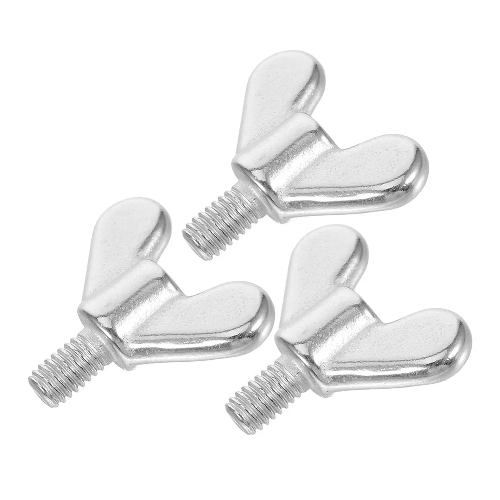 3Pcs M6 Stainless Steel Butterfly Wing Bolts for Flagpole Anchoring Furniture Assembly Knob Tightening Secure Fixation Hardware