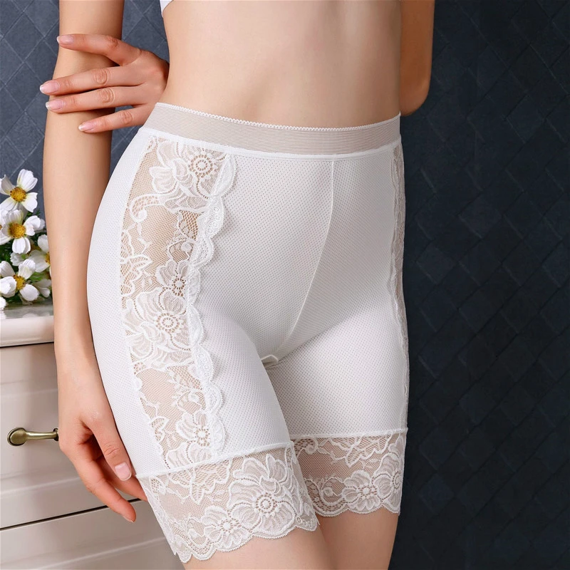 Plus Size Safety Short Pants Women Seamless Under Skirt Boxers For Women Sexy Lace Anti Chafing Boyshort Panties Underwear