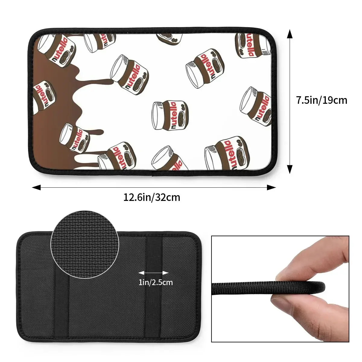 Four Seasons Car Armrest Cover Mat Foods Cartoon Nutella Center Handle Box Pad Cushion Choloate Lover Car Interior Accessories