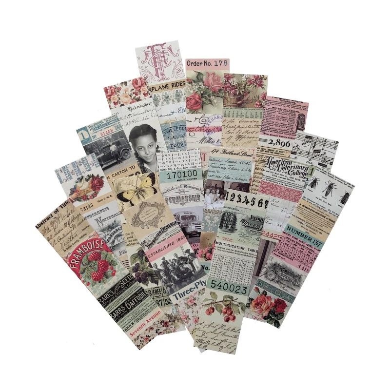 Duże paski kolażu Vintage naklejki papierowe Scrapbooking dekoracyjne śmieci Journal Planner naklejki DIY Craft albumy fotograficzne karty