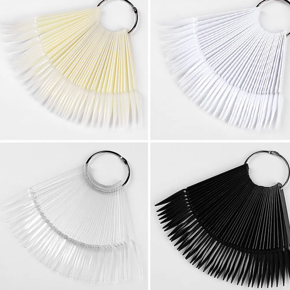 3 Zestawy Sztucznych Paznokci do Ćwiczeń, Tablica Ekspozycyjna, Gładkie Paznokcie w Kształcie Wachlarza do Stylizacji Paznokci, Paleta Kolorów, Narzędzia do Treningu Manicure